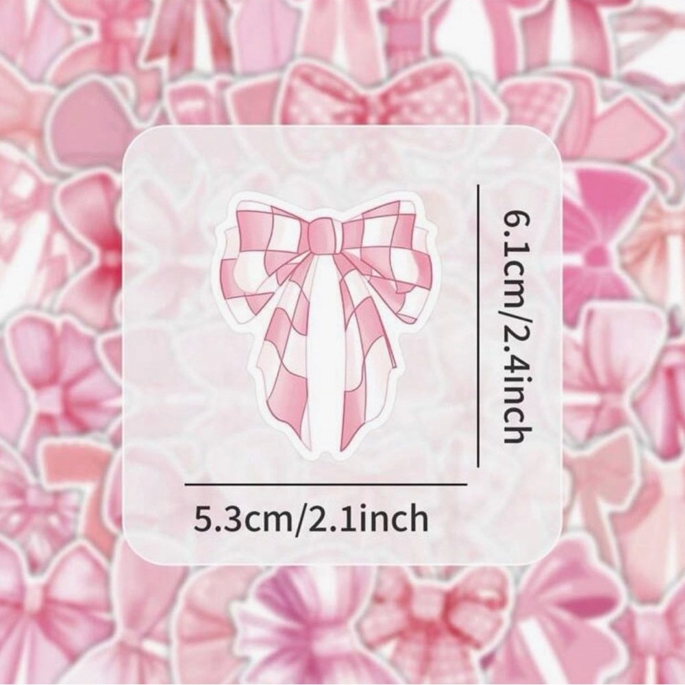 103 Pink Bow Sticker Set - Picture 2 of 4